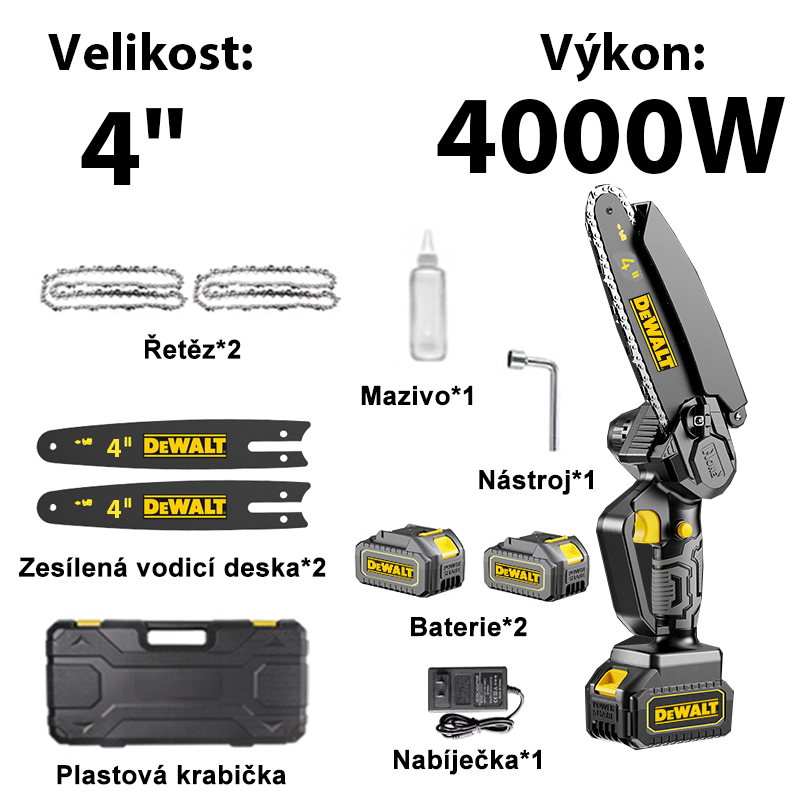 【Rozmiar piły łańcuchowej: 4 cale】 Piła łańcuchowa litowa DeWalt + bateria litowa 48 V*2 + bezpłatny prezent