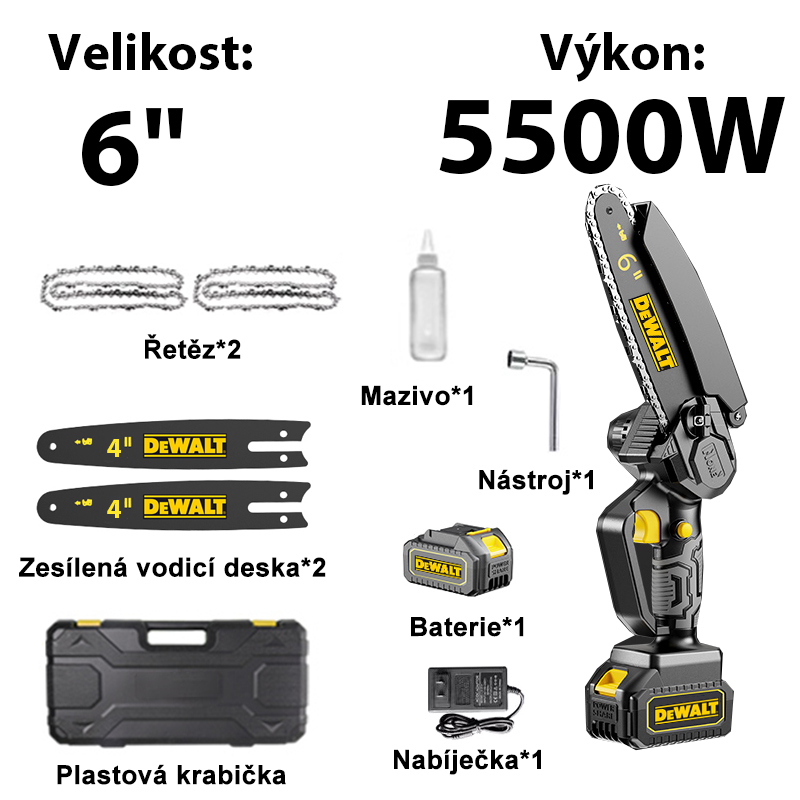 【Rozmiar piły łańcuchowej: 6 cali】 Piła łańcuchowa litowa DeWalt + bateria litowa 96 V*1 + bezpłatny prezent